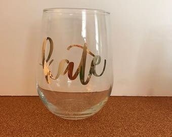 Customized Stemless Wine Glasses 9oz. or 17oz., Perfect for weddings, bridal showers, bachelorette parties, everyday use