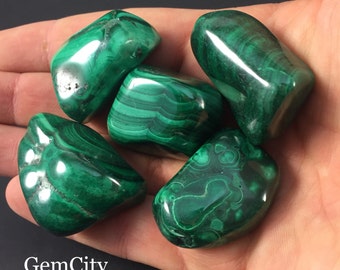 MALACHITE STONE / NATURAL Malachite Crystal / Green Stone Crystal Heart Chakra Healing Crystals & Stones Polished Malachite Malachite Stones