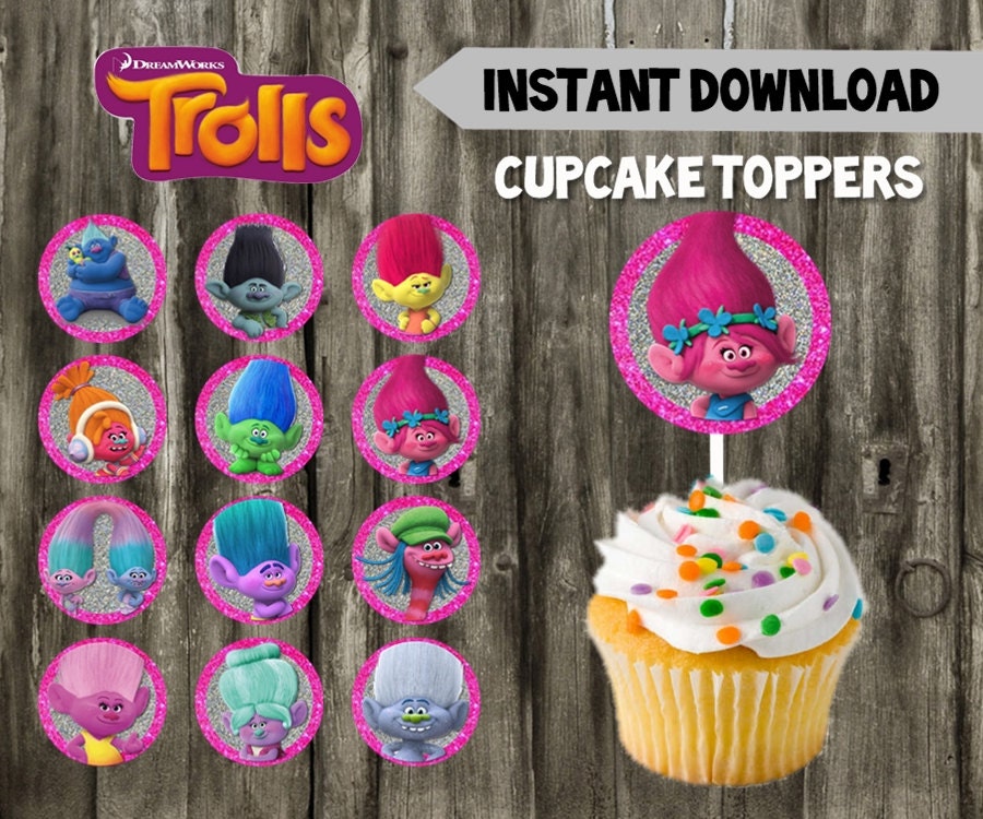 Trolls Cupcake Toppers // Trolls Birthday Party // DIY Trolls Cupcake Toppers // Trolls Birthday Party // DIY