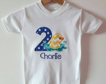 2nd birthday outfit boy, duck birthday tshirt, 2nd birthday shirt, second birthday, cake smash outfit boy, personalised birthday gift