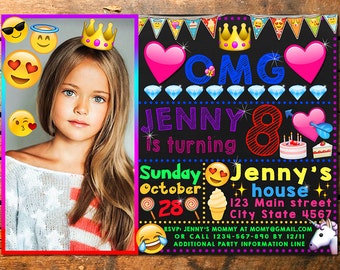Emoji Birthday Invitation, Emoji Invitation, Emoji Invite