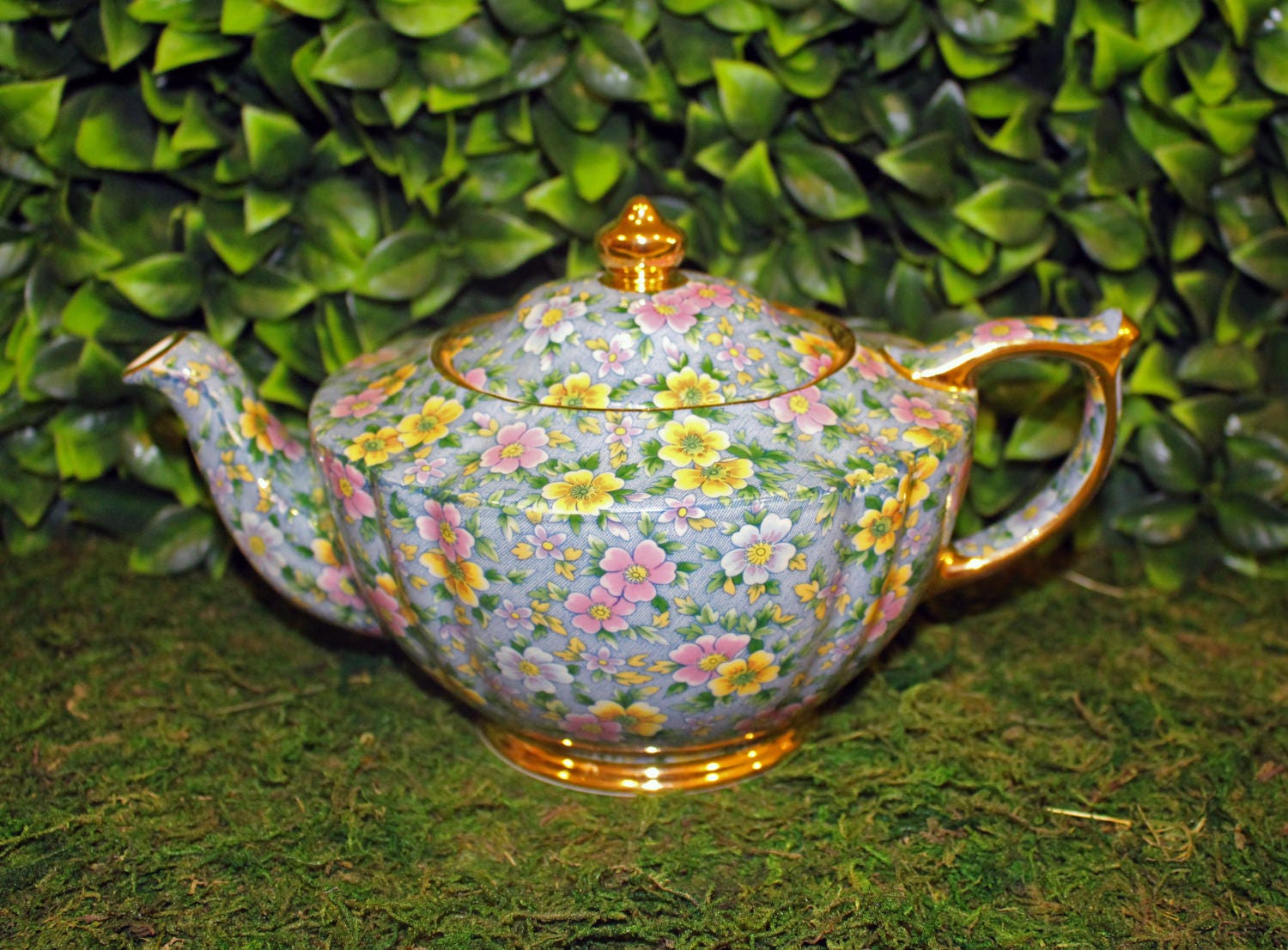 Sadler Blue Chintz Teapot