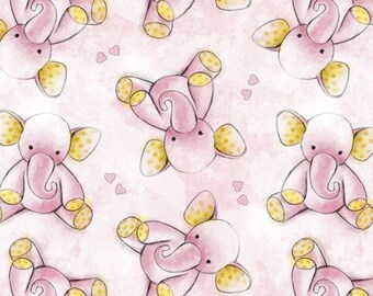 New! Elephants- Pink Anti-Pill Fleece Fabric by the yard /David Textiles/Free shipping available/baby fabric/baby fleece/grey fleece