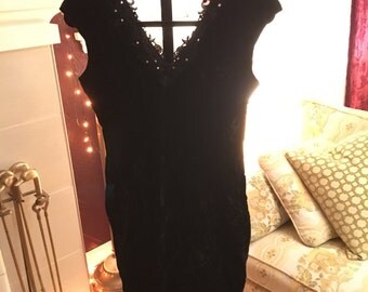 Molly Malloy for All That Jazz Black Retro Velvet and Lace Black Mini Dress Size 6