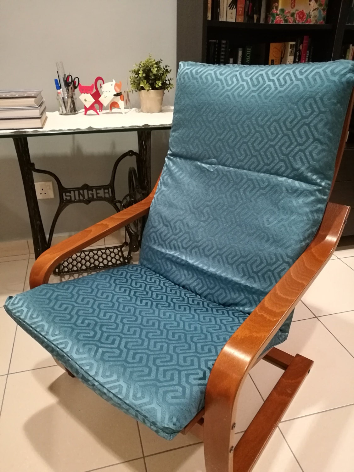 IKEA Poang Chair Cushion Cover Maze Print