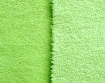 Lime Green Cuddle Furry Fleece Reversible Fabric 56"Wide