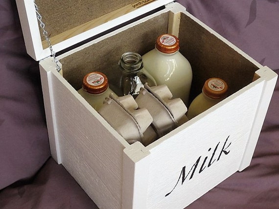 Wooden Milk Box New