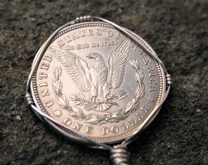 Near Mint Uncirculated 1921 Morgan Silver Dollar Pendant ; Undrilled Vintage Coin Jewelry, Mens or Ladies Necklace, Gift Idea for Him or Her