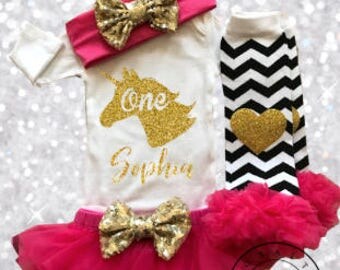 1st Birthday Girl Outfit,pink baby tutu,first birthday girl outfit,pink,unicorn birthday,birthday tutu, unicorn 1st birthday