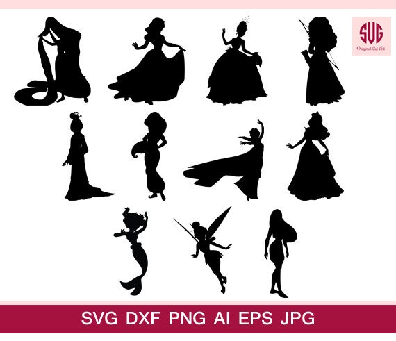 Download Disney Princess svg dxf clipart SVG files for Silhouette
