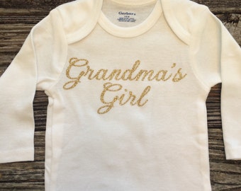 Grandmas Girl, Baby Girl Onesie, Baby Shower Gift, Baby Girl Gift, Infant Clothing, Cute Baby Gift, Newborn Onesie