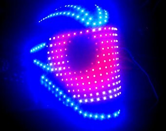 Programmable LED Light Helmet for DJ Gigs Daft Rave Costume Cosplay Punk