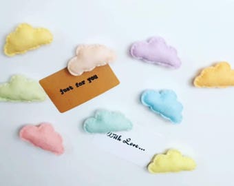 Cloud magnets, fridge magnet, felt magnets, cute magnet, pastel cloud magnets, pack of 3