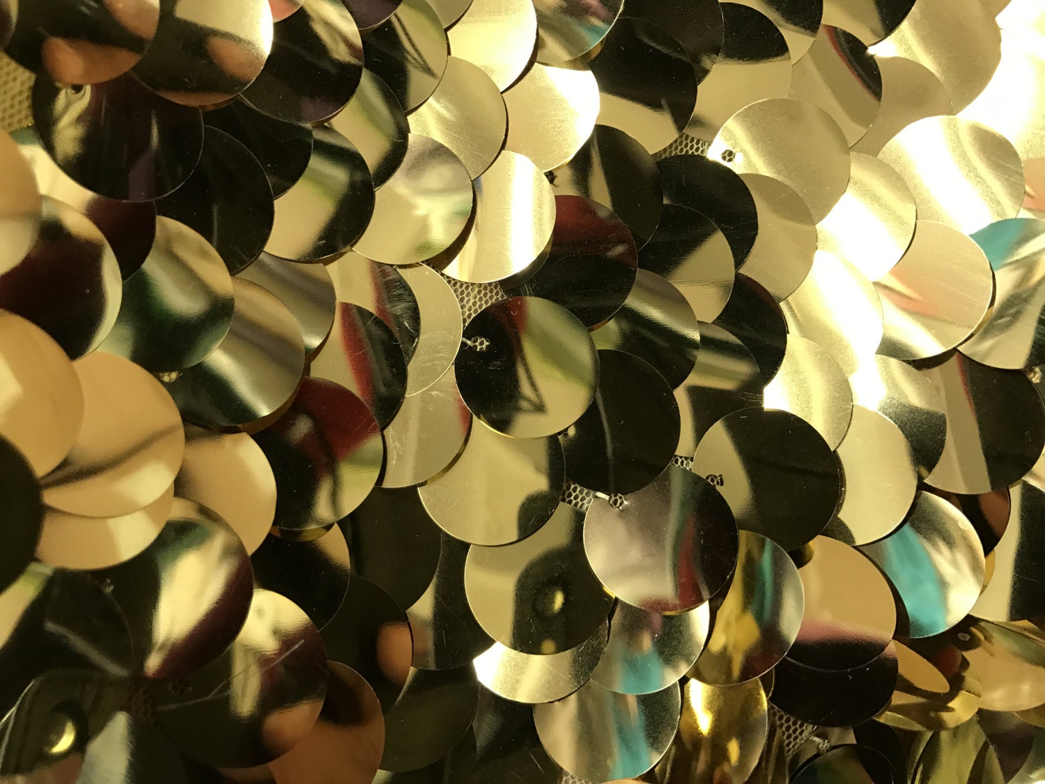 Gold Large Paillette Sequin Fabric Sold By The Yard 58