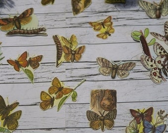 26 Piece Vintage Butterfly Sticker Set