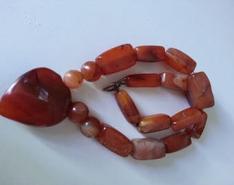 Carnelian Stone Necklace African Carnelian Beads, African Beads, Ethnic Beads