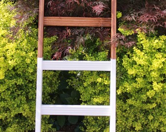 Blanket Ladder // Towel Rack // Hand-Made // Farm House // Two-Tone // Solid Wood // Furniture // Custom // Farmhouse