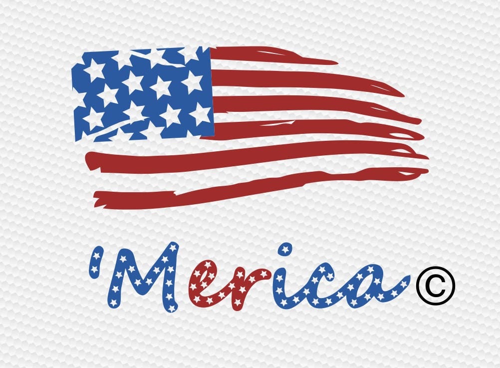 Download Merica american flag SVG Clipart Cut Files Silhouette Cameo