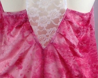 Pink lace back burnout jersey top size 10/14