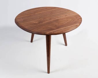 Mid Century Round Table. Dining Table, End Table, Side Table or Coffee Table. Handmade from Solid Wood
