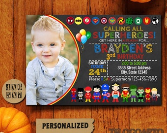 Superhero Superhero Invitation Superhero Birthday Superhero Birthday Invitation Superhero Party Super hero Invitation Super hero Superheroes