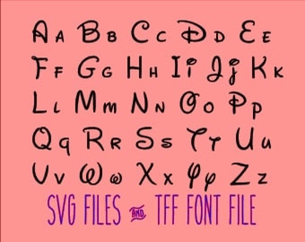 Disney Font - Disney Font SVG - Disney Letters - Disney Cricut File - Disney Silhouette File - Disney Alphabet