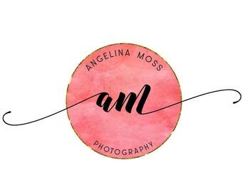 Watercolor logo design, Circular logo, Photography watermark logo, Blog logo, Realtor logo, Initials logo, Calligraphy logo, Watercolor logo