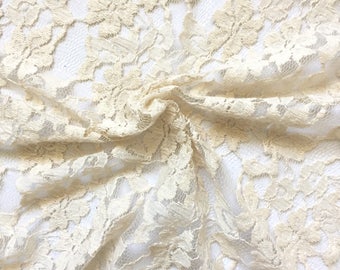 Lace Fabric, Fabric by the Yard - Cream Lace