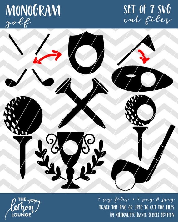 Download Golf Monogram svg, 7 golf monogram svg files, golf svg, monogram cut file, digital cutting file ...