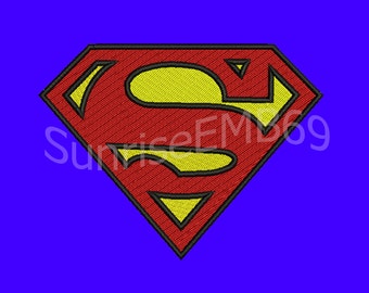 10 Sizes**Superman Embroidery design- 8 formats machine embroidery design - Instant Download machine embroidery pattern
