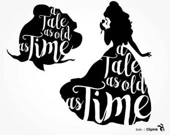 Tale as Old as Time svg, Belle clipart, Beauty and the Beast svg, rose, Belle svg silhouette, eps, png, dxf, pdf. Cut Print Mug Shirt Decal