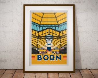 El Born Barcelona - Affiche Téléchargeable à imprimer - Vintage print, art murale, décoration d'intérieur, décoration murale, idée cadeau