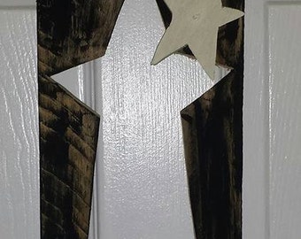 Wooden Distressed Shutter Star Cutout Handmade Wall Decor Signs Country Home Decor PrimitiveDecor Rustic Country Wooden Decor