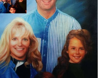 Custom portrait oil painting, photo to oil painting. Free shipping in Canada and USA