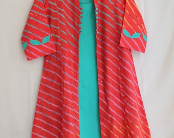 Pink Leheriya Jacket and kurta