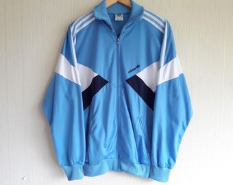 Vintage Adidas blue windbreaker Men's size L, weightlifting adidas jacket, adidas vintage jacket, vintage windbreaker, adidas vintage