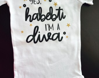 Habibti onesie, habebti bodysuit, Arabic baby bodysuit, Arabic baby onesie