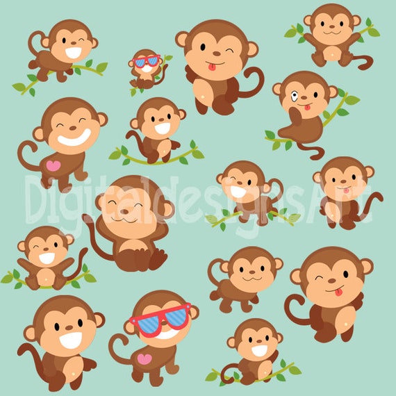monkey clipart monkey digital clipart monkey printable