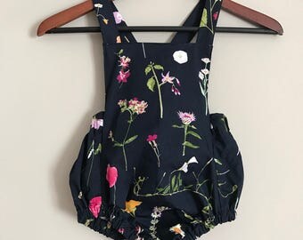 baby girl romper, girl romper, baby romper, handmade romper, baby girl floral romper, girl first birthday outfit, romper, baby girl clothes
