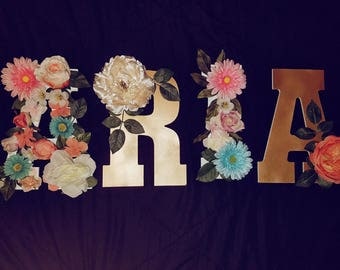 Custom Floral Name, Floral Letter, Floral Marquee Letters, Floral Nursery, Baby Shower Name Decor