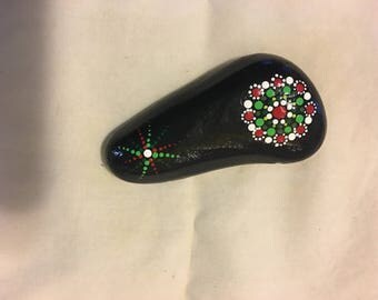 Mandala stone, mandala rock, meditation stone, rock art, painted rock
