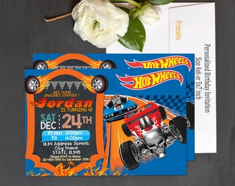 Hot Wheels Invitation / Hot Wheels Birthday / Hot Wheels Party / Hot Wheels Card / Hot Wheels Printable / Hot Wheels_BS061