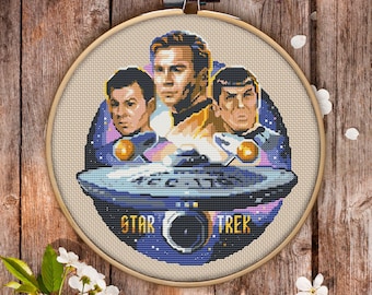 Modern Cross Stitch Pattern of Star Trek for Instant Download - 060| Easy Cross Stitch| Counted Cross Stitch|Embroidery Design