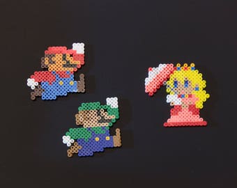 Items similar to Nintendo Super Mario and Princess Peach Perler Bead ...