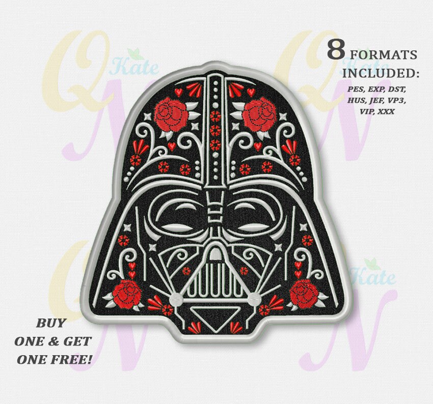 BOGO FREE Darth Vader Applique Embroidery Design Star Wars
