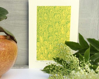 Screen Print, Art Print, Green Print, Pattern Print, Small art print, Home Decor, Unframed Print, Original Screenprint, Gift for Home