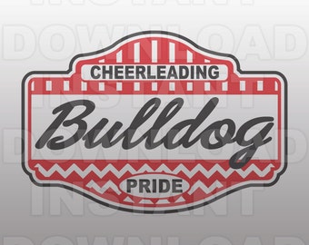 Bulldog Pride Cheerleading Vector Art SVG File,INSTANT DOWNLOAD,for use Silhouette Designer Edition and Cricut Design Space