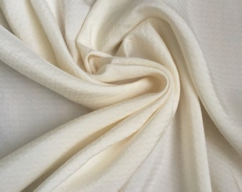Ivory Cream 100% texture silk jacquard special occasion bridal fabric 41" wide
