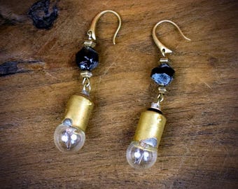 Bright Idea Earrings - wasteland weekend - post apocalyptic - burning man costumes - fallout cosplay - apocalyptic clothing post apocalypse