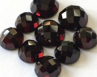 Gemstone Cabochon Garnet 8mm Checkerboard FOR ONE